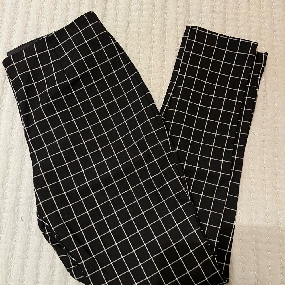 Calvin Klein Black and White Grid Pants